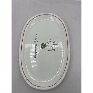 TAG “home for the holidays” Ceramic Oval Serving Platter Twig Tree Heart 12 x 8"
